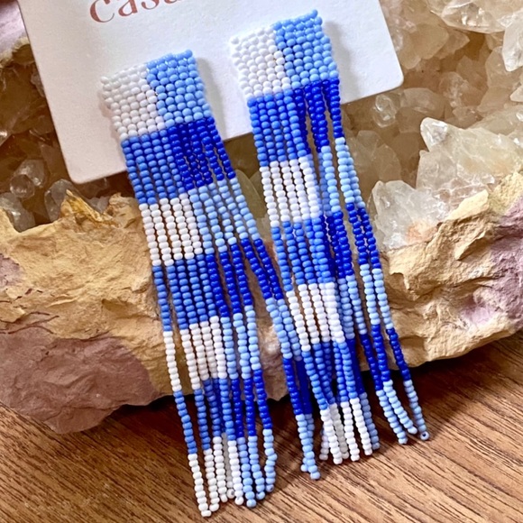 🌺🎉HP🎉🌺 NWT Anthropologie Casa Clara Beaded Tassel Earrings - Picture 3 of 16